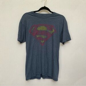 Superman Dark Blue Faded Graphic T-Shirt Size Large DC Comics Superhero